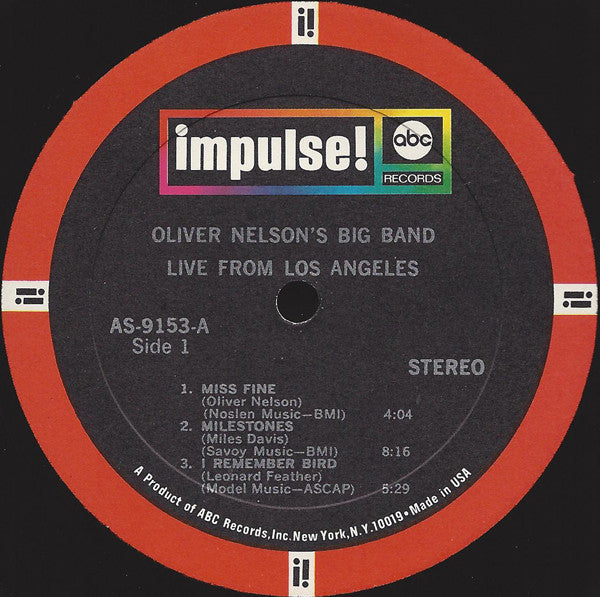 Oliver Nelson's Big Band : Live From Los Angeles (LP, Album)