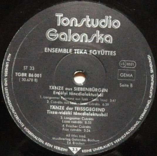 Téka ~ Három A Tánc - Magyar Paraszt Táncmuzsika / Drei Ist Der Tanz - Instrumentale Volksmusik Aus Ungarn (Vinyl) - Djungel & Jazz