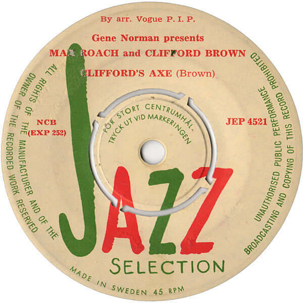 Gene Norman Presents Clifford Brown And Max Roach : Clifford's Axe / Tenderly (7", EP)