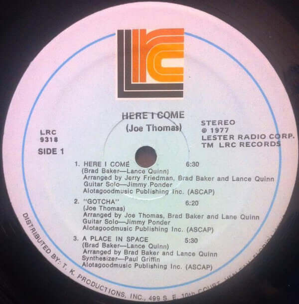 Joe Thomas : Here I Come (LP, Album)
