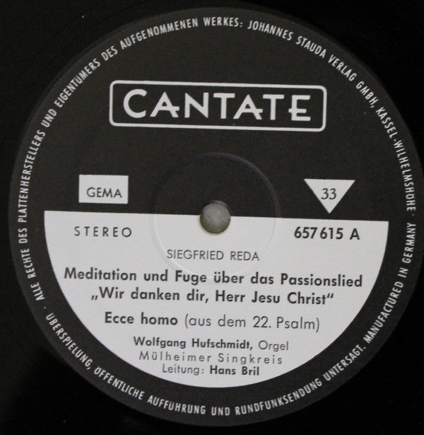 Siegfried Reda ~ Geistliche Musik (Vinyl) - Djungel & Jazz