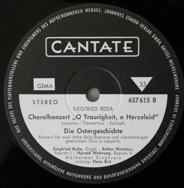 Siegfried Reda ~ Geistliche Musik (Vinyl) - Djungel & Jazz