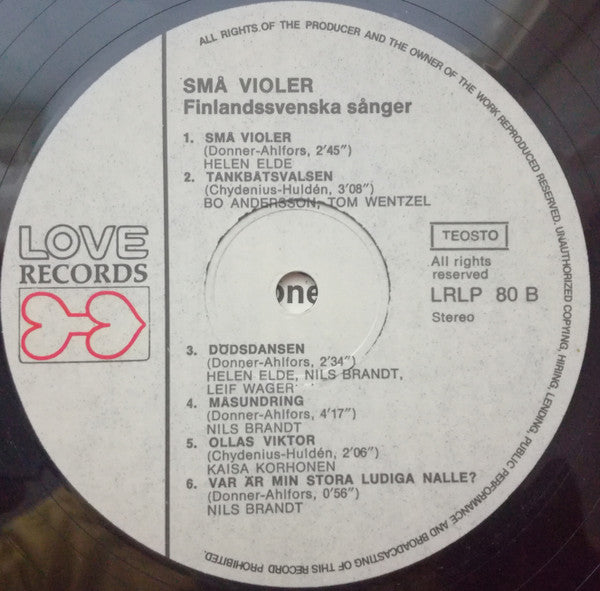 Various ~ Små Violer (Vinyl) - Djungel & Jazz