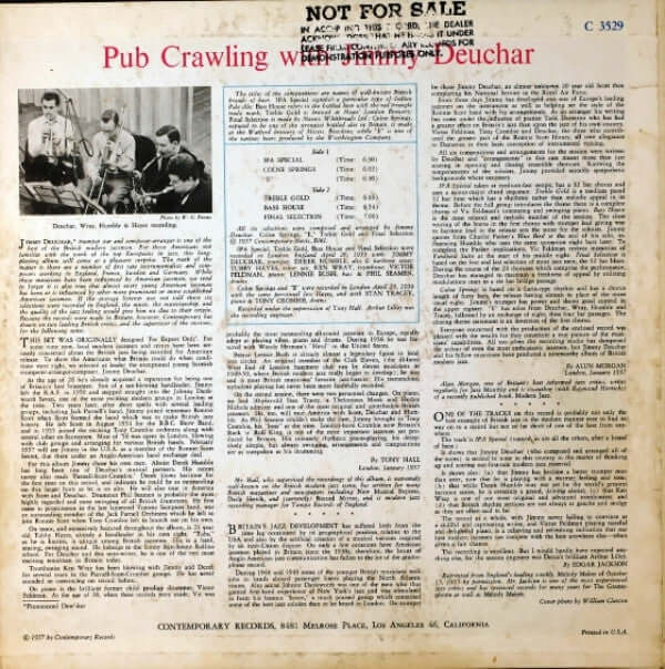Jimmy Deuchar : Pub Crawling (LP, Album, Comp)