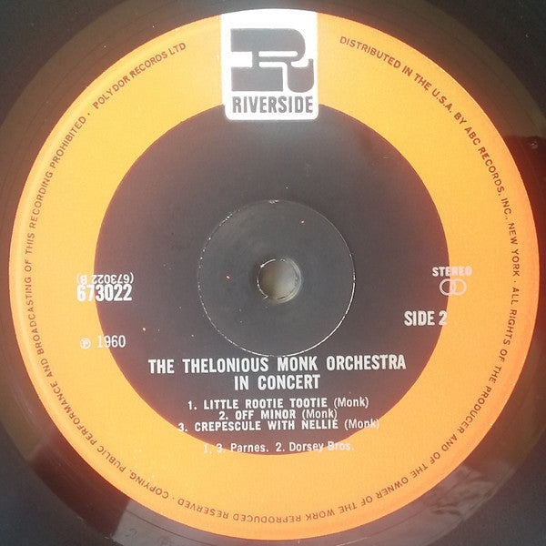 The Thelonious Monk Orchestra : In Concert (LP, Album, RE)