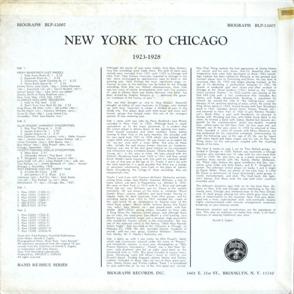 Various ~ New York To Chicago 1923-28 (Vinyl) - Djungel & Jazz
