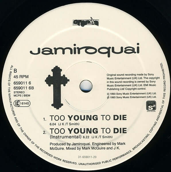Jamiroquai : Too Young To Die (12", Single)