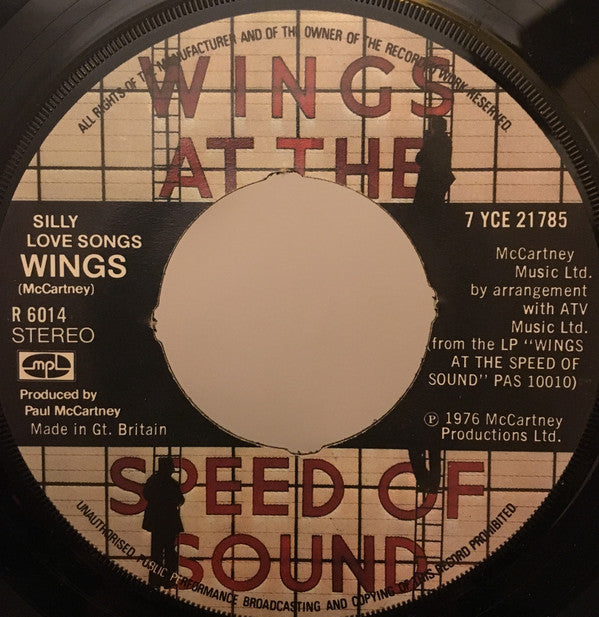 Wings (2) : Silly Love Songs (7", Single)