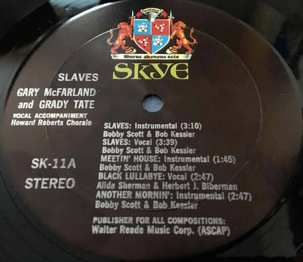 Grady Tate With The The Gary McFarland Orchestra, Bobby Scott ~ Slaves (Vinyl) - Djungel & Jazz