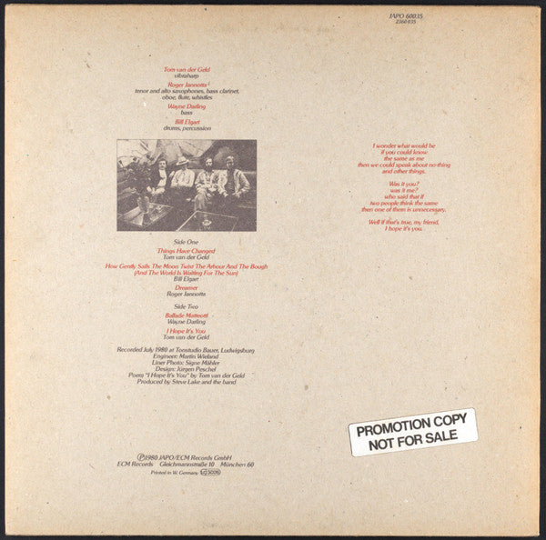 Tom van der Geld & Children At Play ~ Out Patients (Vinyl) - Djungel & Jazz