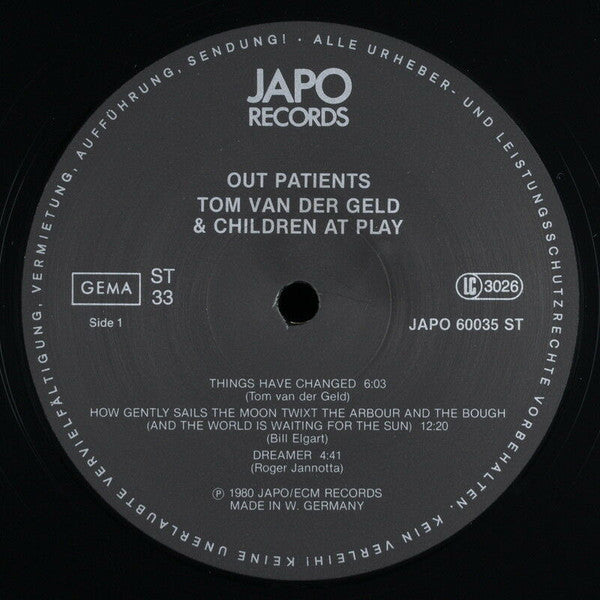 Tom van der Geld & Children At Play ~ Out Patients (Vinyl) - Djungel & Jazz