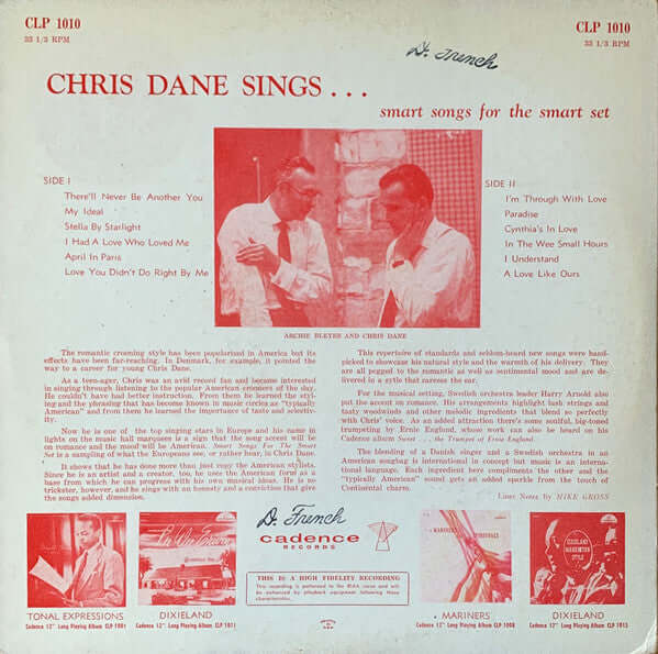 Chris Dane ~ Smart Songs For The Smart Set (Vinyl) - Djungel & Jazz