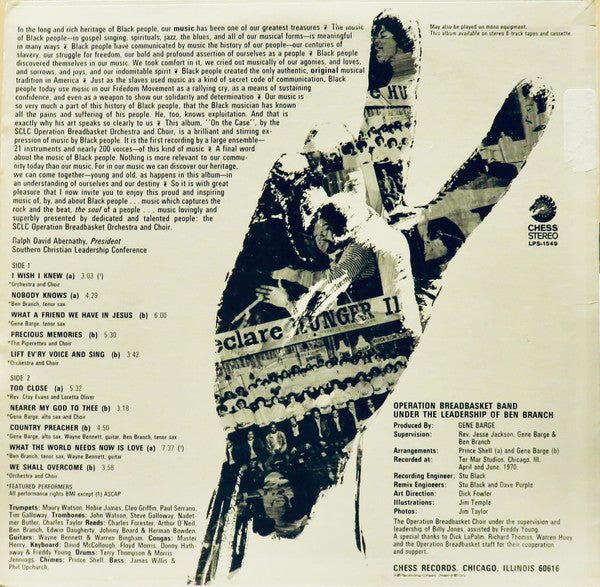 The Operation Breadbasket Orch. & Choir : On The Case (LP, Album)