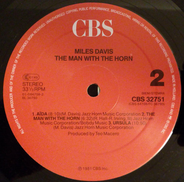 Miles Davis : The Man With The Horn (LP, Album, RE)