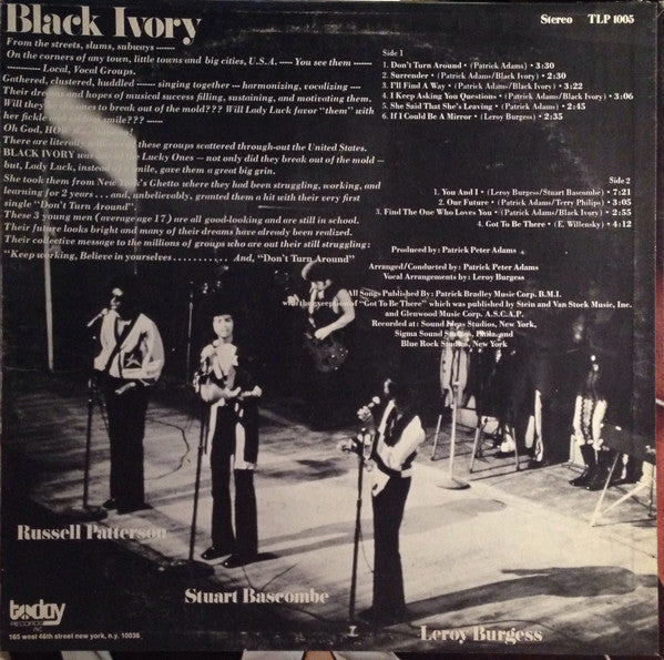 Black Ivory ~ Don't Turn Around (Vinyl) - Djungel & Jazz
