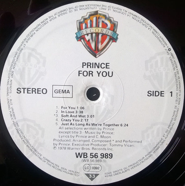 Prince ~ For You (Vinyl) - Djungel & Jazz