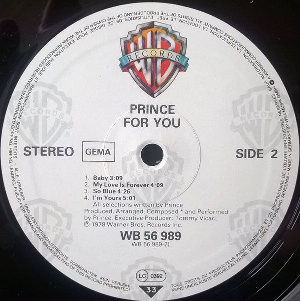 Prince ~ For You (Vinyl) - Djungel & Jazz