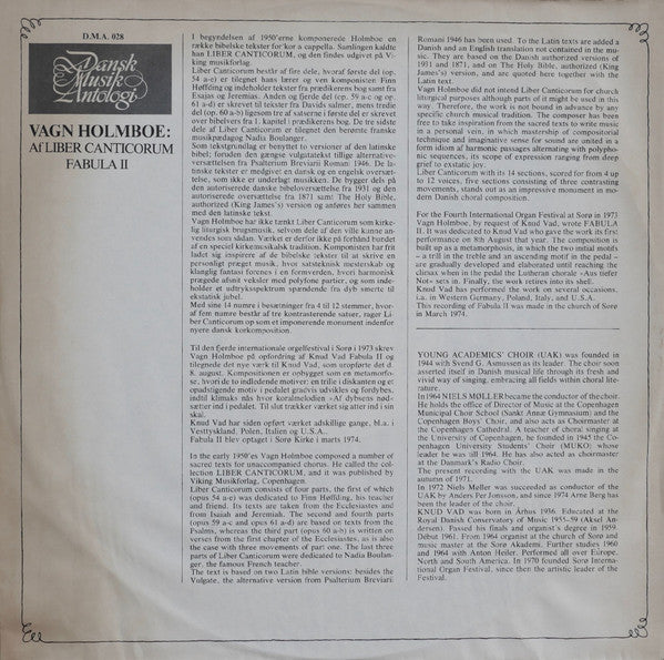 Vagn Holmboe, Unge Akademikeres Kor, Niels Møller, Knud Vad ~ Af Liber Canticorum / Fabula II, Opus 115 For Orgel (Vinyl) - Djungel & Jazz