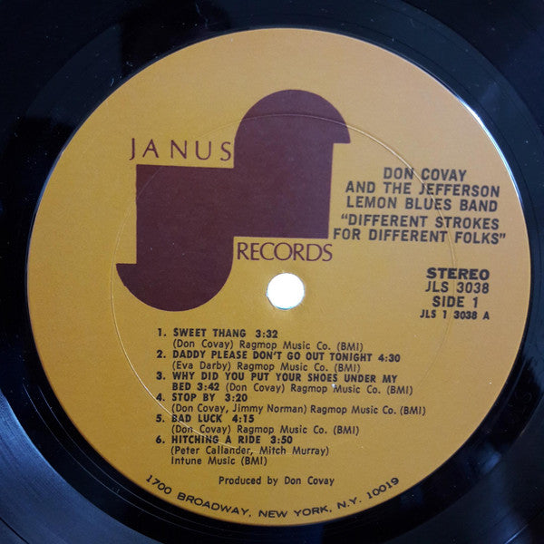 Don Covay And The Jefferson Lemon Blues Band ~ Different Strokes For Different Folks (Vinyl) - Djungel & Jazz