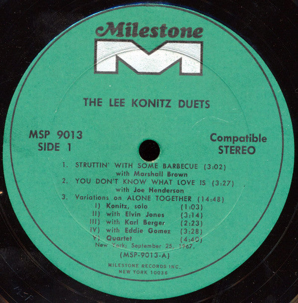 Lee Konitz ~ The Lee Konitz Duets (Vinyl) - Djungel & Jazz