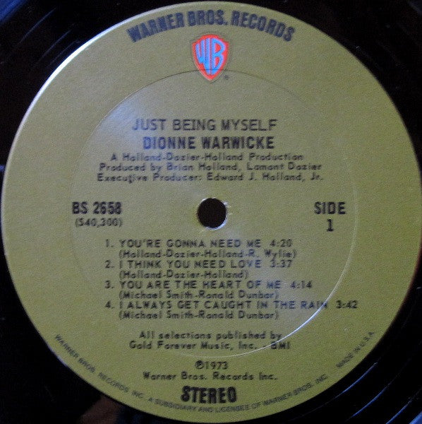 Dionne Warwick : Just Being Myself (LP, Album)