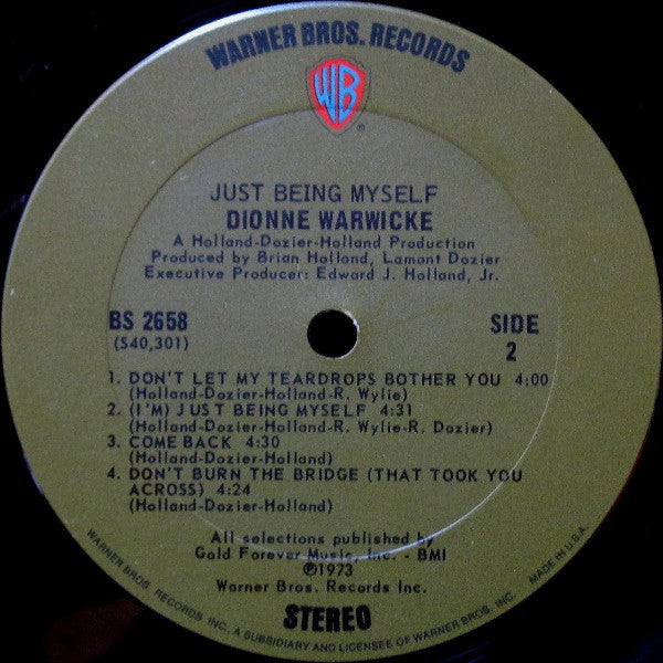 Dionne Warwick : Just Being Myself (LP, Album)