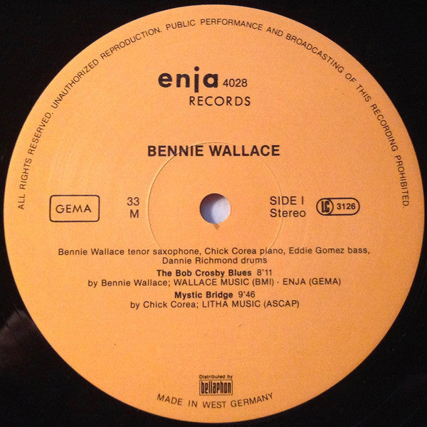 The Bennie Wallace Trio & Chick Corea ~ The Bennie Wallace Trio & Chick Corea (Vinyl) - Djungel & Jazz