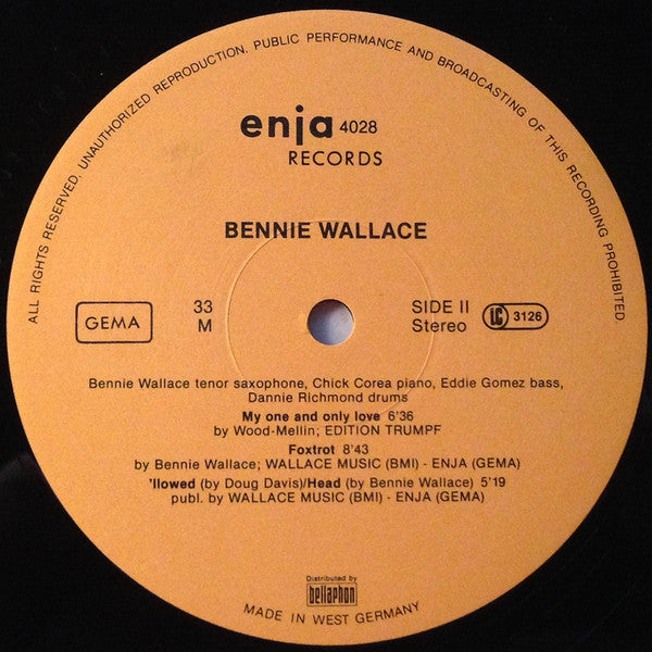 The Bennie Wallace Trio & Chick Corea ~ The Bennie Wallace Trio & Chick Corea (Vinyl) - Djungel & Jazz