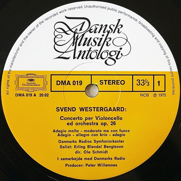 Svend Westergaard ~ Concerto Per Violoncello Ed Orchesta, Opus 26 / Pezzo Concertante, Opus 27 (Vinyl) - Djungel & Jazz