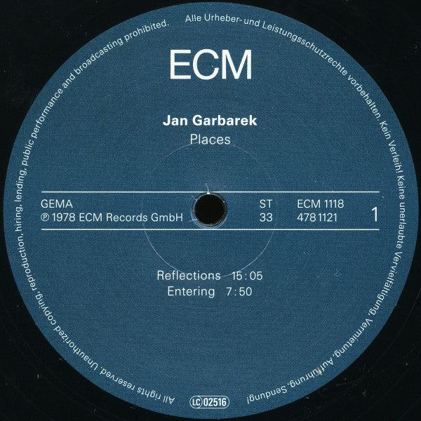 Jan Garbarek ~ Places (Vinyl) - Djungel & Jazz