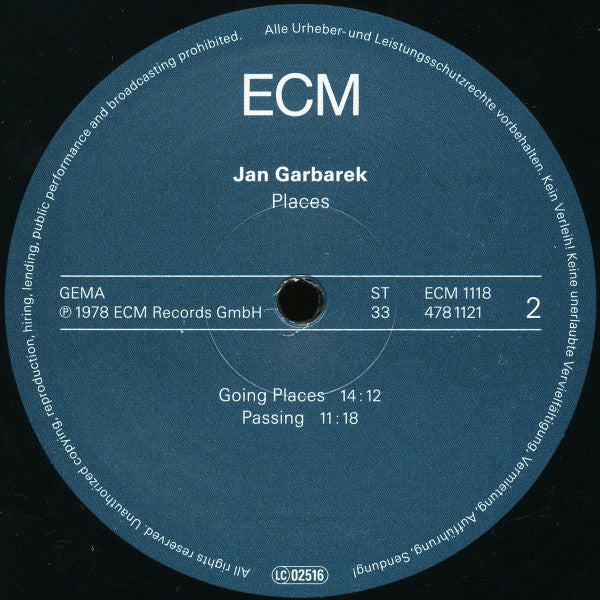 Jan Garbarek ~ Places (Vinyl) - Djungel & Jazz