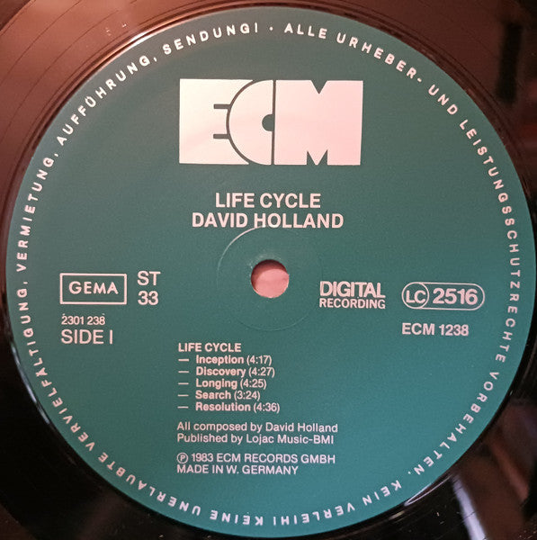 David Holland ~ Life Cycle (Vinyl) - Djungel & Jazz