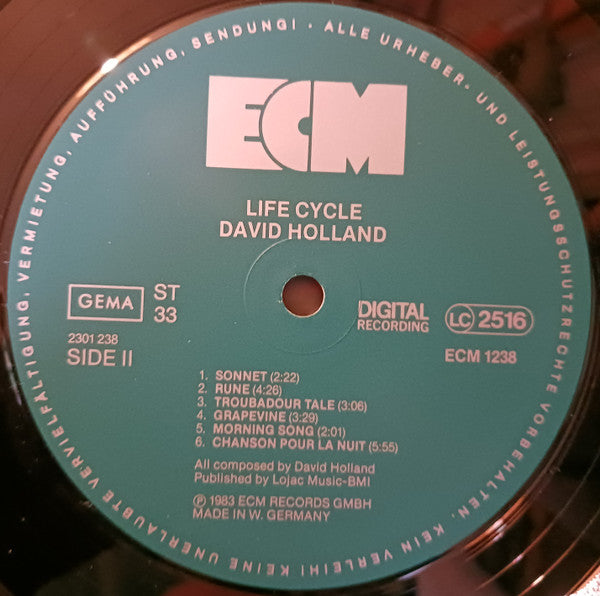 David Holland ~ Life Cycle (Vinyl) - Djungel & Jazz