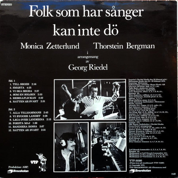 Monica Zetterlund / Thorstein Bergman ~ Folk Som Har Sånger Kan Inte Dö (Vinyl) - Djungel & Jazz