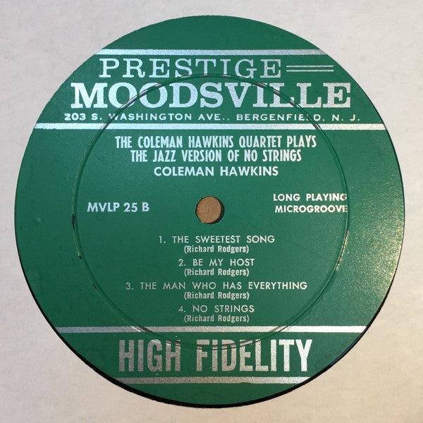 Coleman Hawkins Quartet ~ The Coleman Hawkins Quartet Play The Jazz Version Of No Strings (Vinyl) - Djungel & Jazz
