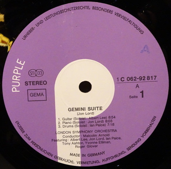Jon Lord, London Symphony Orchestra ~ Gemini Suite (Vinyl) - Djungel & Jazz