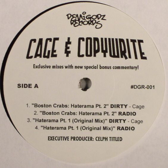 Cage & Copywrite : Boston Crabs: Haterama Pt. 2 / Haterama Pt. 1 / Boston Baked Bitch (12", EP)