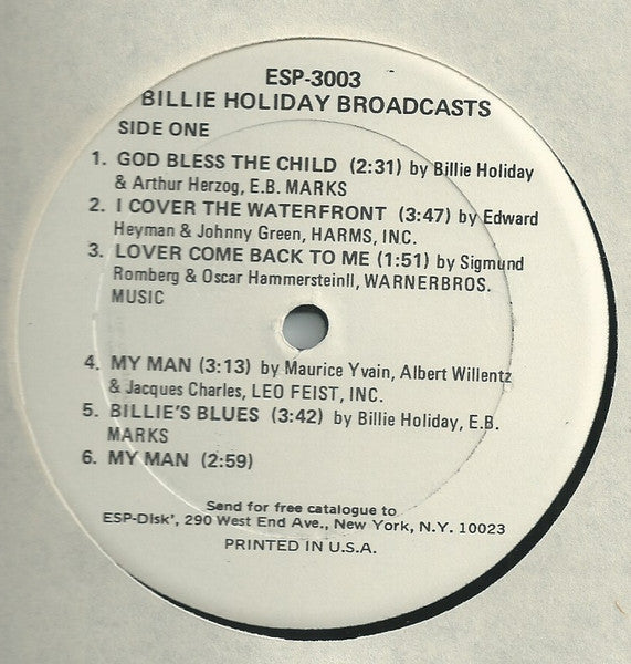 Billie Holiday ~ 1953-56 Radio & TV  Broadcasts Volume 2 (Vinyl) - Djungel & Jazz