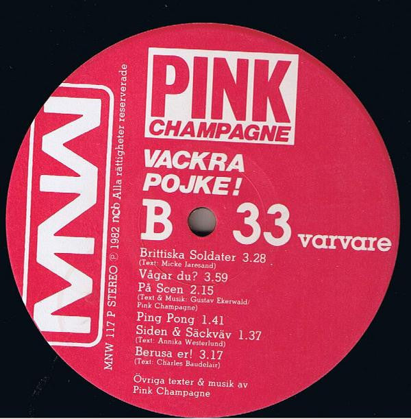 Pink Champagne ~ Vackra Pojke (Vinyl) - Djungel & Jazz