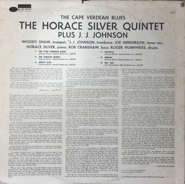 The Horace Silver Quintet Plus J.J. Johnson ~ The Cape Verdean Blues (Vinyl) - Djungel & Jazz