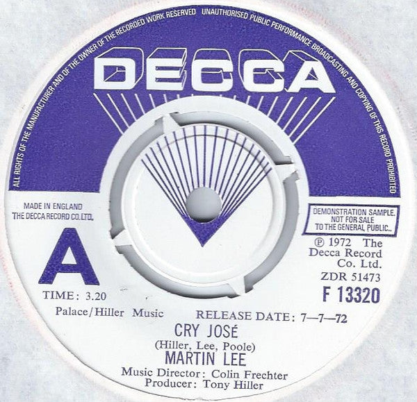 Martin Lee  ~ Cry José (Vinyl) - Djungel & Jazz