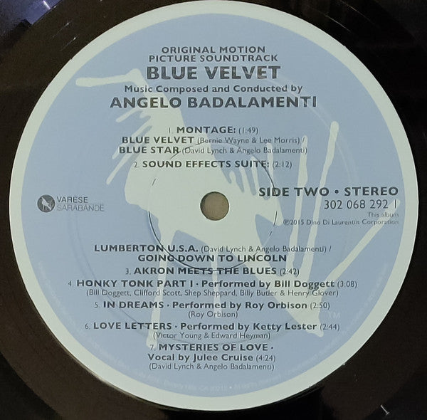 Angelo Badalamenti ~ Blue Velvet (Original Motion Picture Soundtrack) (Vinyl) - Djungel & Jazz