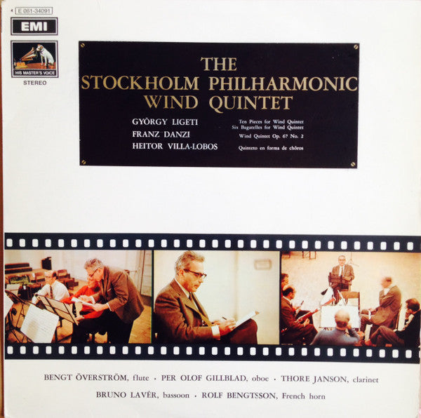 Stockholm Philharmonic Wind Quintet, György Ligeti, Franz Danzi, Heitor Villa-Lobos ~ Ten Pieces For Wind Quintet / Six Bagatelles For Wind Quintet / Wind Quintet Op. 67 No. 2 / Quinteto En Forma De Chôrus (Vinyl) - Djungel & Jazz