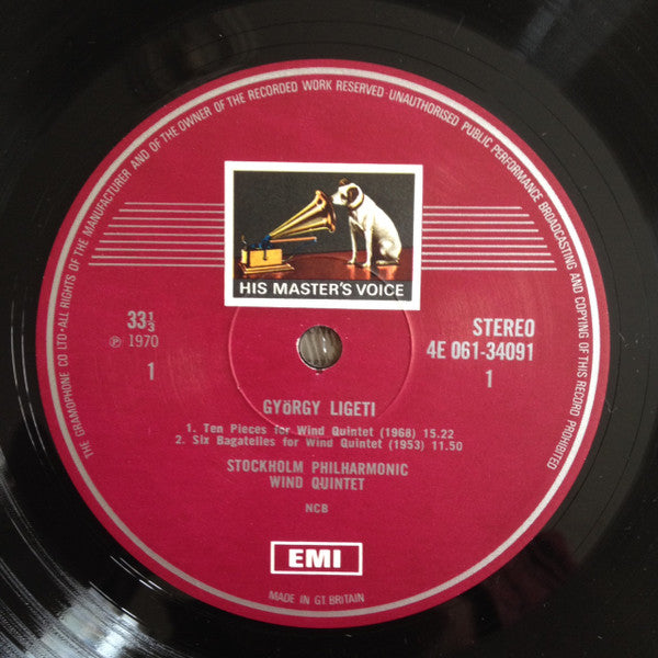 Stockholm Philharmonic Wind Quintet, György Ligeti, Franz Danzi, Heitor Villa-Lobos ~ Ten Pieces For Wind Quintet / Six Bagatelles For Wind Quintet / Wind Quintet Op. 67 No. 2 / Quinteto En Forma De Chôrus (Vinyl) - Djungel & Jazz
