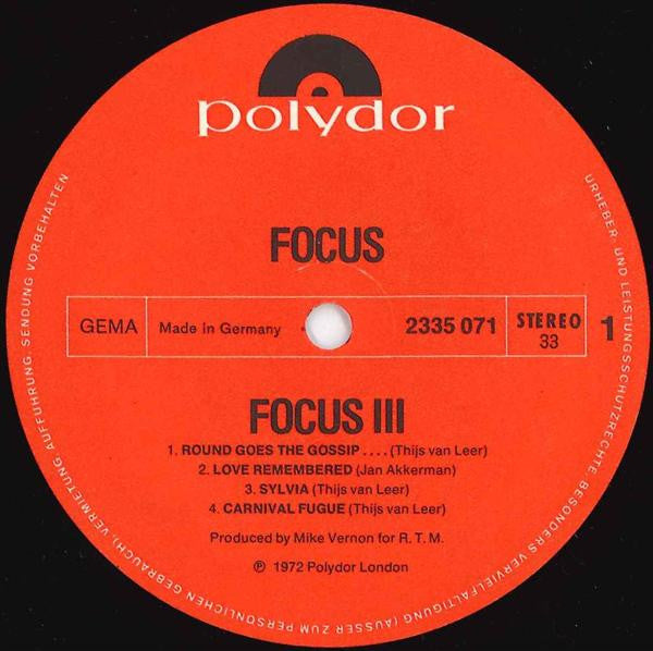 Focus  ~ Focus 3 (Vinyl) - Djungel & Jazz