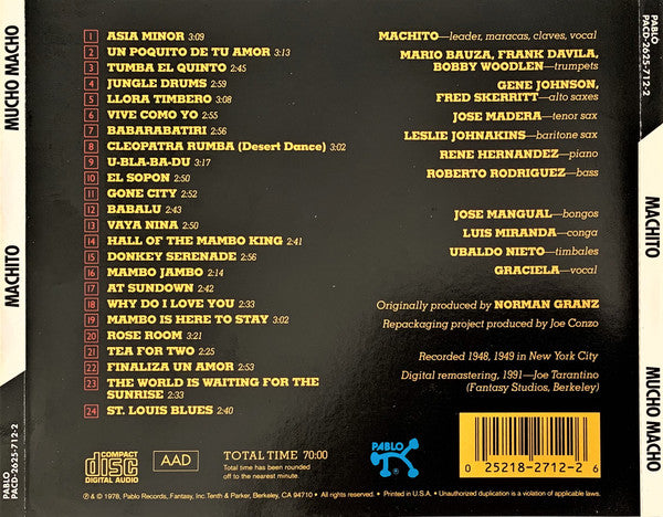 Machito & His Afro-Cubans ~ Mucho Macho (Vinyl) - Djungel & Jazz