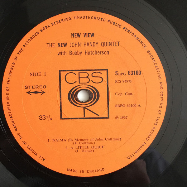 The New John Handy Quintet With Bobby Hutcherson ~ New View! (Vinyl) - Djungel & Jazz