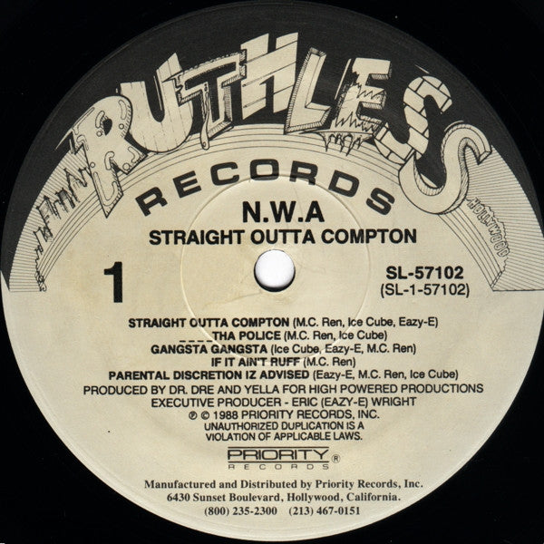 N.W.A. ~ Straight Outta Compton (Vinyl) - Djungel & Jazz