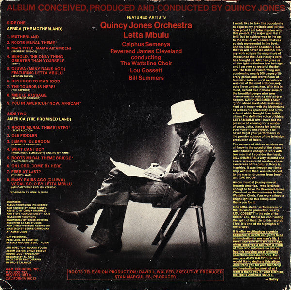 Quincy Jones : Roots (The Saga Of An American Family) (LP, Album, Pit)