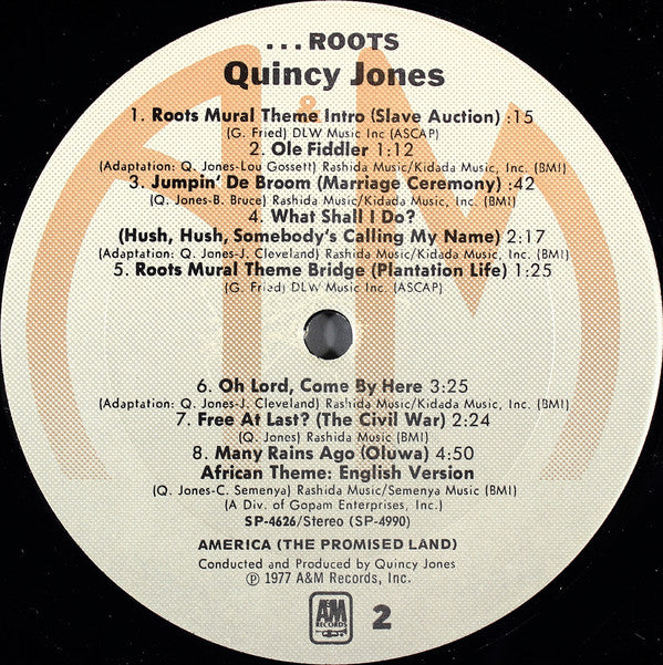 Quincy Jones : Roots (The Saga Of An American Family) (LP, Album, Pit)